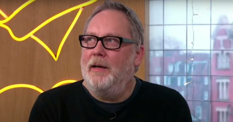 Vic Reeves looks upwards