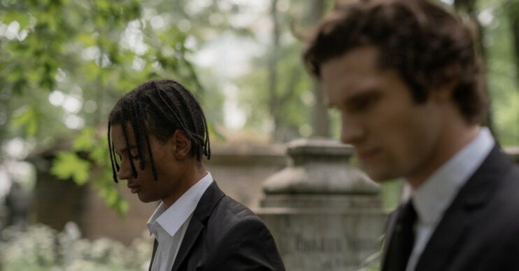 young men at funeral