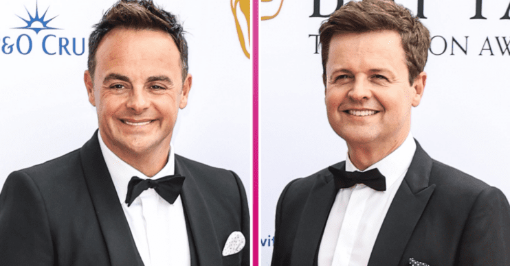 Ant McPartlin and Declan Donnelly smiling in suits at the BAFTAs