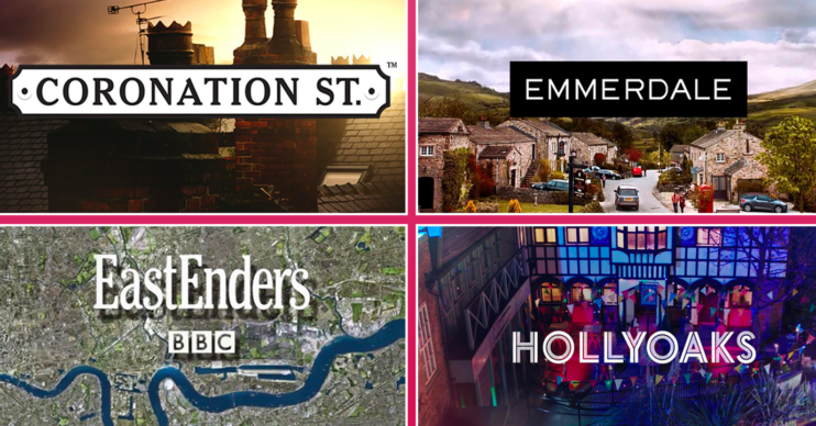 Best Soap featured image: comp of Coronation Street, Emmerdale, EastEnders and Hollyoaks title cards