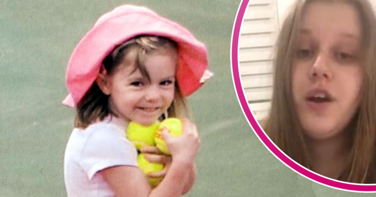 Madeleine McCann holding tennis balls and the girl who thinks she is her