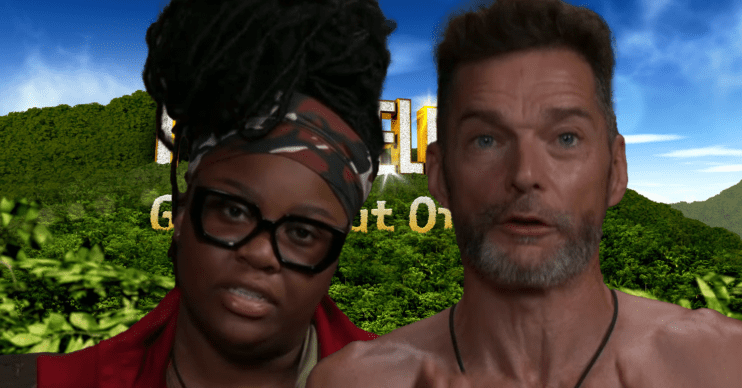 Nella Rose and Fred Sirieix against the I'm A Celebrity backdrop