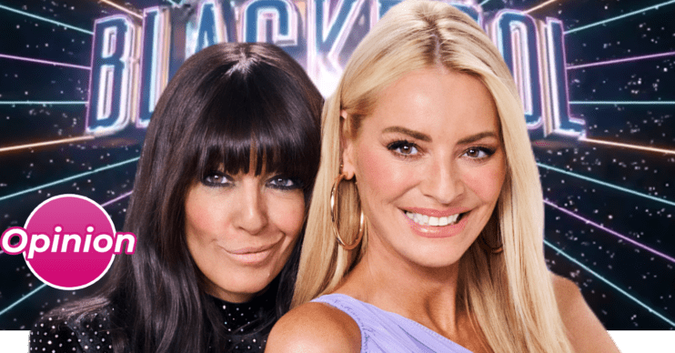 Opinion comp image: Claudia Winkleman, Tess Daly on the Blackpool background